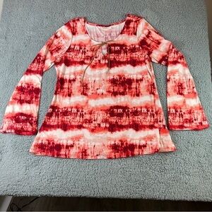Bobbie Brooks Bell Sleeve Tie-Dye Top Blouse size XL